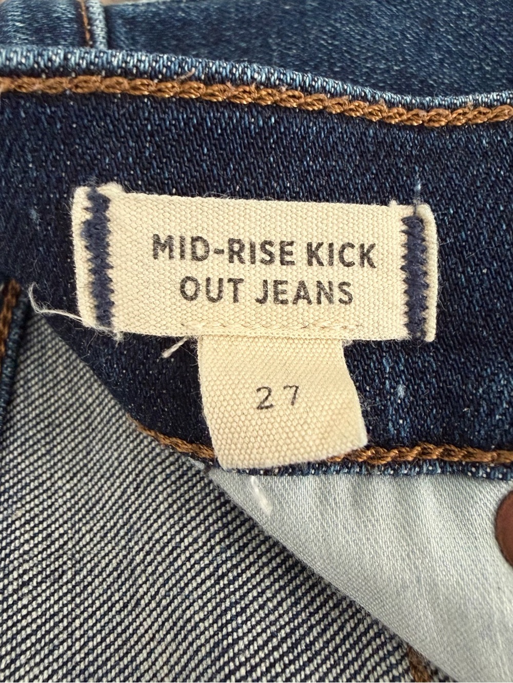 Madewell Kick Out Crop Jeans Womens Size 27 Blue Mid Rise Casual Flare Denim - Picture 5 of 16